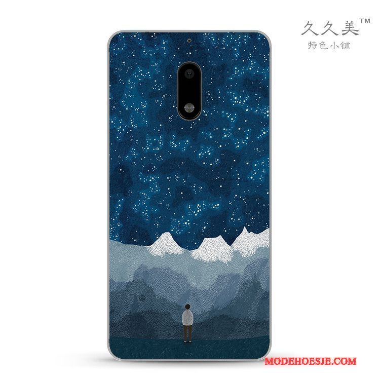 Hoesje Nokia 6 Zakken Abstract Landschap, Hoes Nokia 6 Scheppend Bedrijf Zwart