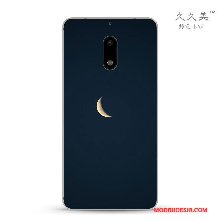 Hoesje Nokia 6 Zakken Abstract Landschap, Hoes Nokia 6 Scheppend Bedrijf Zwart