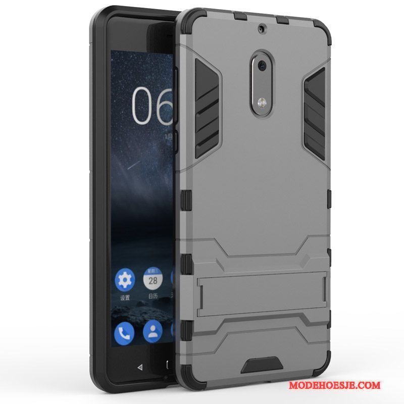 Hoesje Nokia 6 Zakken Telefoon Schrobben, Hoes Nokia 6 Bescherming Anti-fall Hard