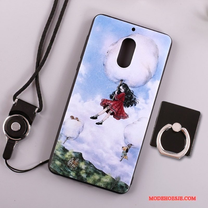 Hoesje Nokia 6 Zakken Telefoon Wit, Hoes Nokia 6 Bescherming Ring Opknoping Nek