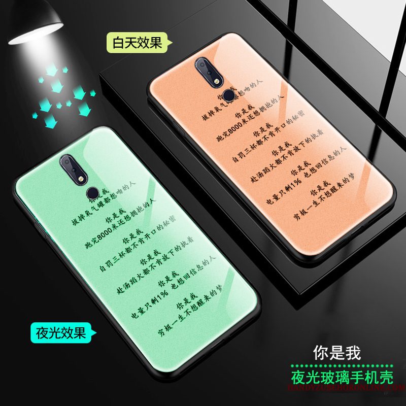 Hoesje Nokia 7.1 Rood Lichtende, Hoes Nokia 7.1 Telefoon Lange