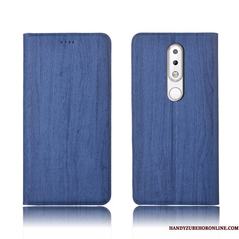 Hoesje Nokia 7.1 Siliconen Boom Blauw, Hoes Nokia 7.1 Bescherming Anti-fall Patroon