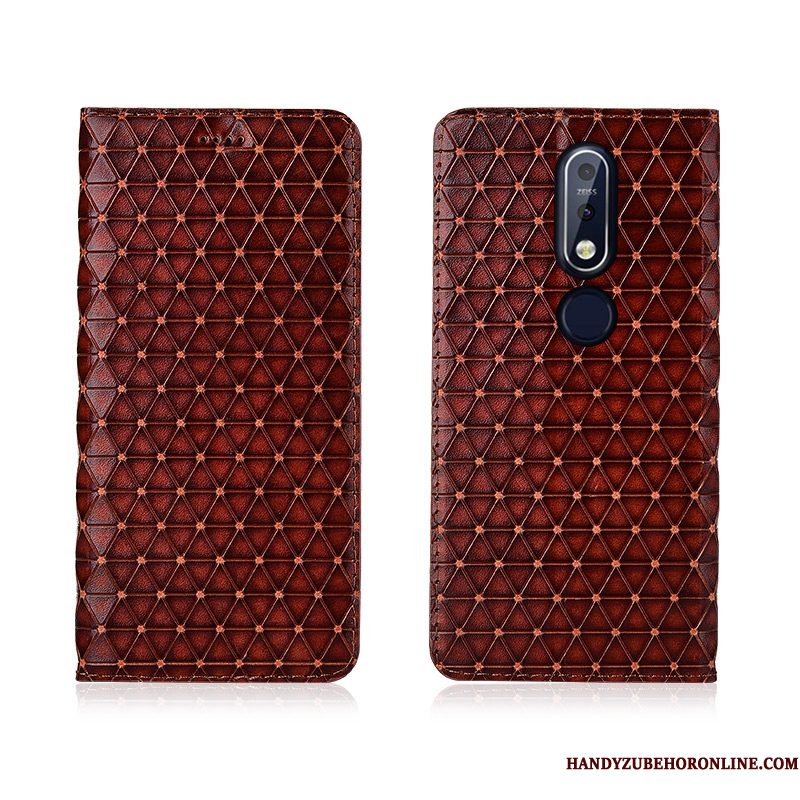 Hoesje Nokia 7.1 Zacht Anti-falltelefoon, Hoes Nokia 7.1 Bescherming Geruit
