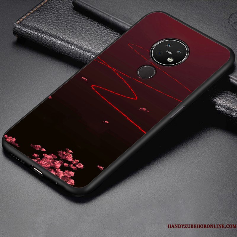 Hoesje Nokia 7.2 Bescherming Telefoon Anti-fall, Hoes Nokia 7.2 Siliconen Rood Trend