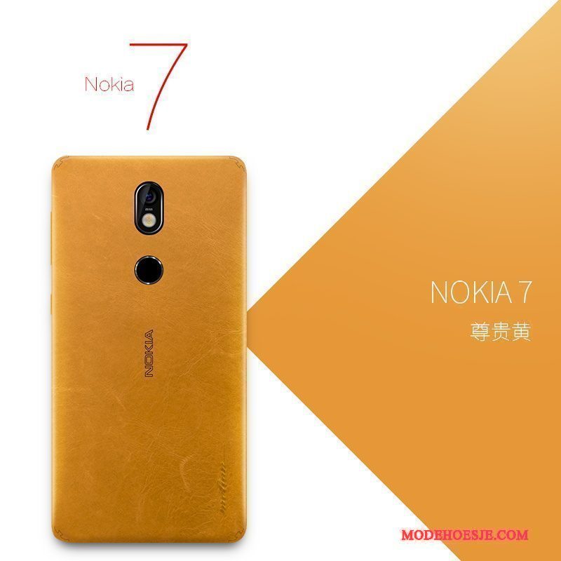 Hoesje Nokia 7 Bescherming Dun Oranje, Hoes Nokia 7 Scheppend Geeltelefoon