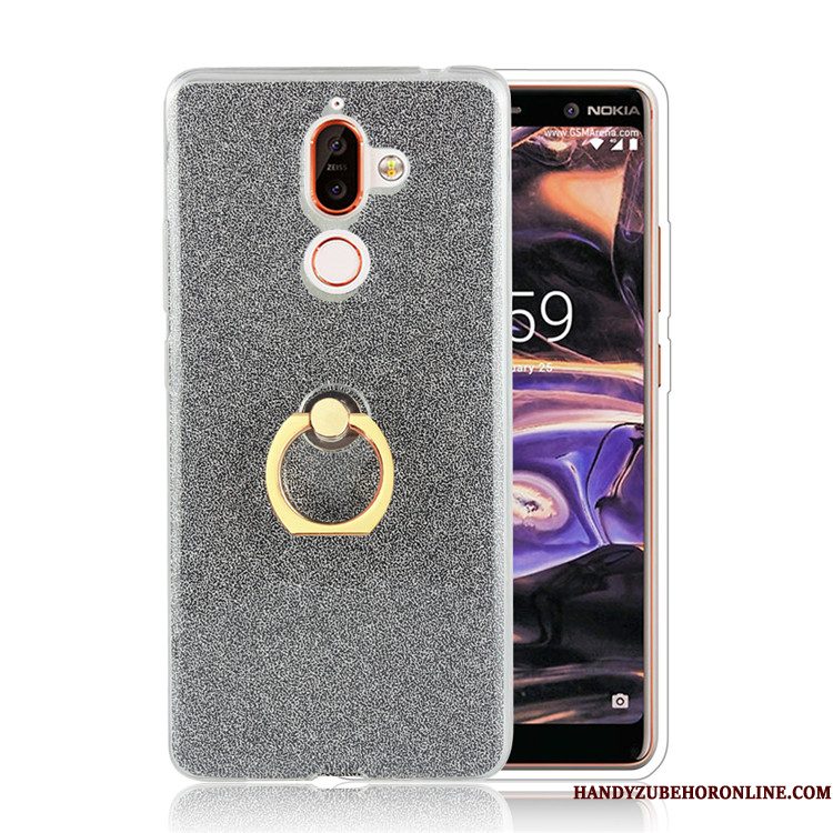 Hoesje Nokia 7 Plus Scheppend Telefoon Ring, Hoes Nokia 7 Plus Roze Eenvoudige