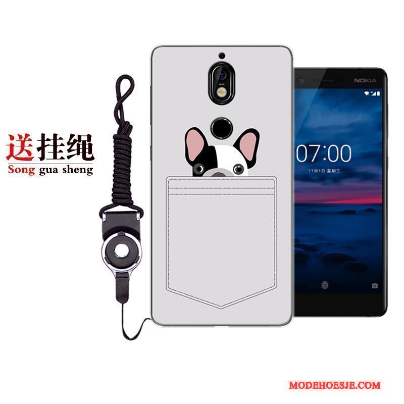 Hoesje Nokia 7 Siliconen Rozetelefoon, Hoes Nokia 7 Bescherming Trend Persoonlijk