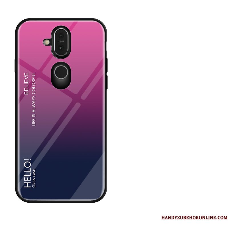 Hoesje Nokia 8.1 Scheppend Persoonlijk Anti-fall, Hoes Nokia 8.1 Bescherming Glas Lovers