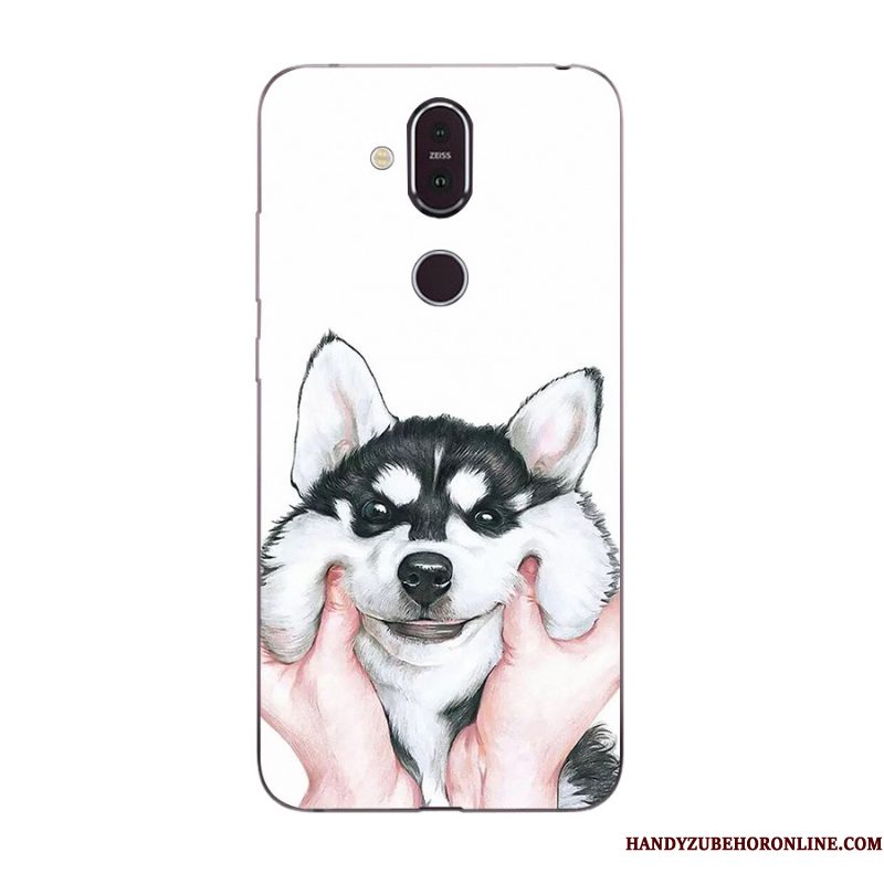 Hoesje Nokia 8.1 Spotprent Nieuw Anti-fall, Hoes Nokia 8.1 Geschilderd Roze