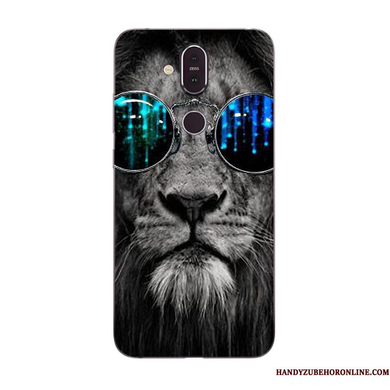 Hoesje Nokia 8.1 Spotprent Nieuw Anti-fall, Hoes Nokia 8.1 Geschilderd Roze