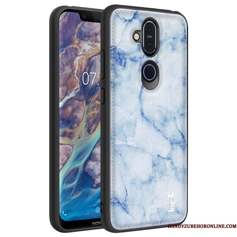 Hoesje Nokia 8.1 Zacht Anti-fall Doek, Hoes Nokia 8.1 Bescherming Grijstelefoon