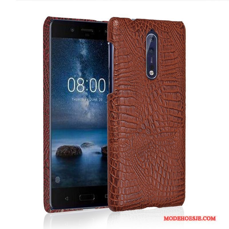 Hoesje Nokia 8 Bescherming Nieuwtelefoon, Hoes Nokia 8 Portemonnee Wit Anti-fall