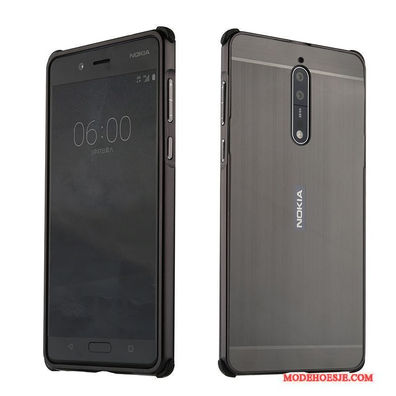 Hoesje Nokia 8 Metaal Telefoon Roze, Hoes Nokia 8 Bescherming Persoonlijk Anti-fall
