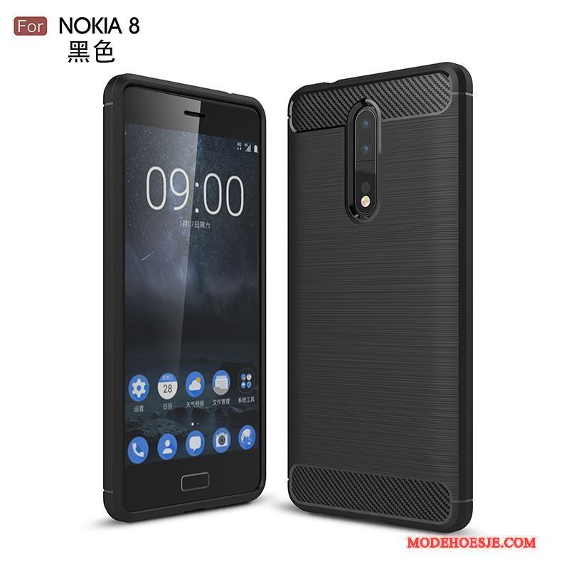 Hoesje Nokia 8 Zacht Anti-falltelefoon, Hoes Nokia 8 Bescherming Grijs