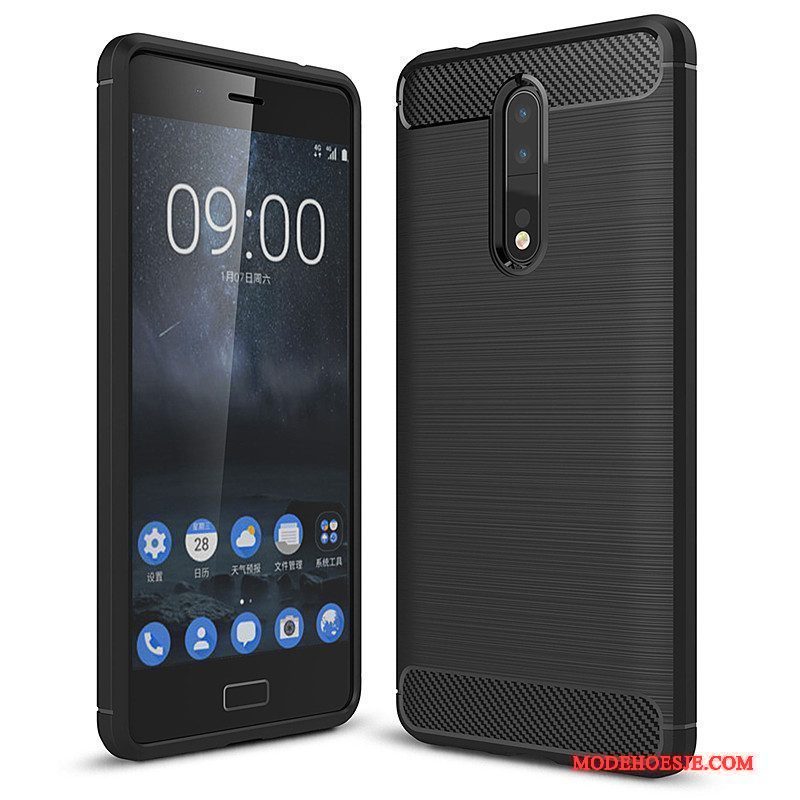 Hoesje Nokia 8 Zacht Fiber Rood, Hoes Nokia 8 Bescherming Telefoon