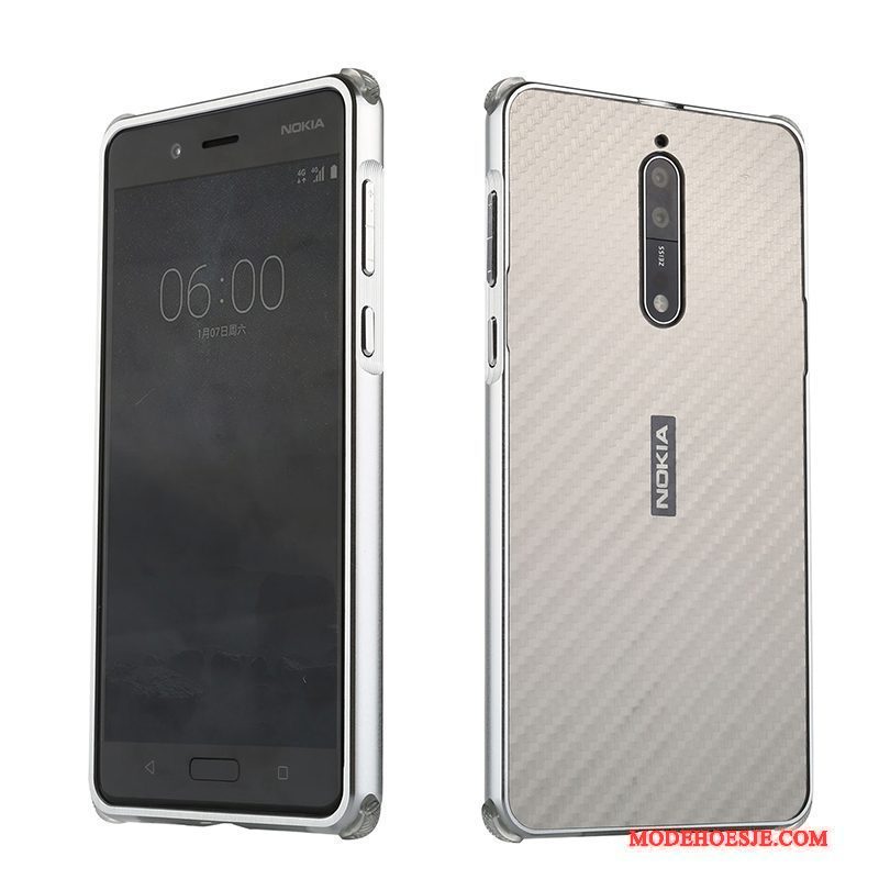 Hoesje Nokia 8 Zakken Omlijstingtelefoon, Hoes Nokia 8 Bescherming Goud Trend