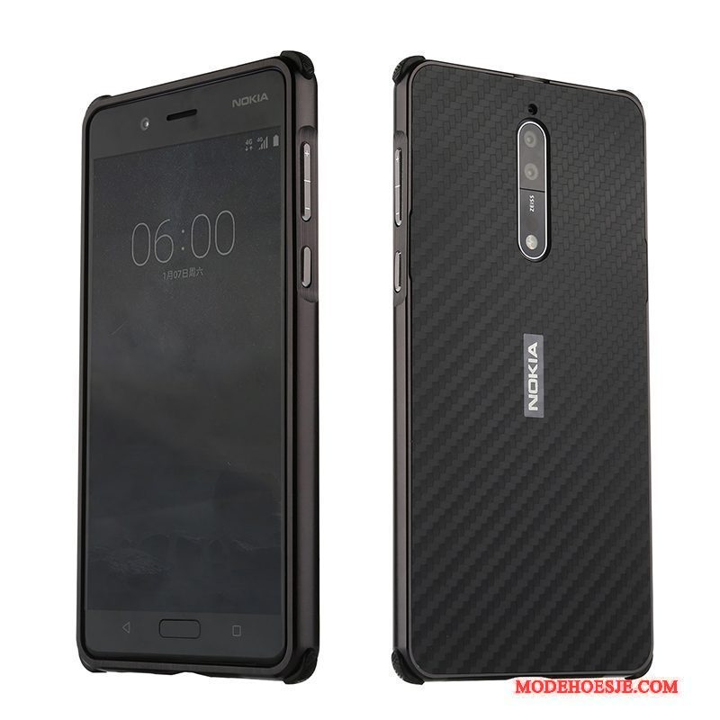 Hoesje Nokia 8 Zakken Omlijstingtelefoon, Hoes Nokia 8 Bescherming Goud Trend