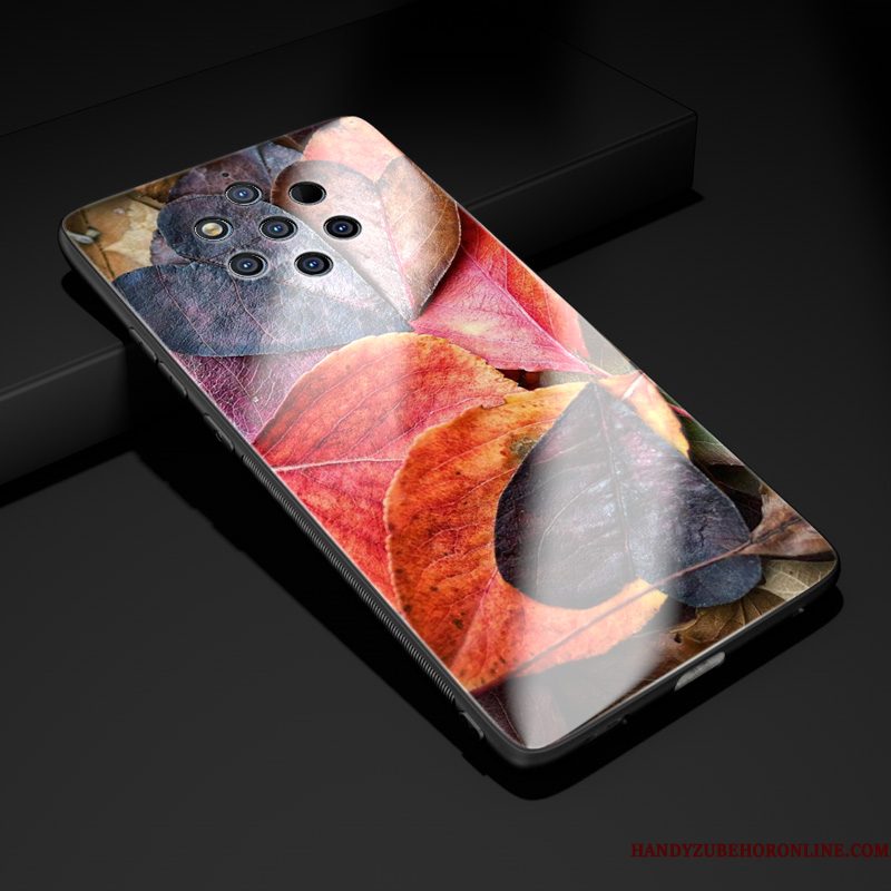 Hoesje Nokia 9 Pureview Bescherming Tempereren Glas, Hoes Nokia 9 Pureview Rood Pas