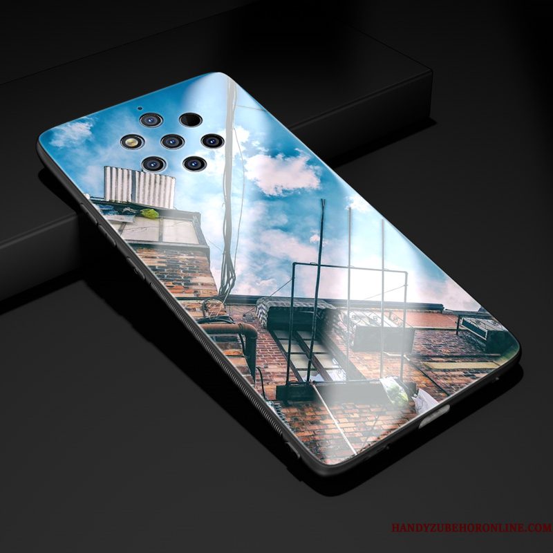 Hoesje Nokia 9 Pureview Bescherming Tempereren Glas, Hoes Nokia 9 Pureview Rood Pas