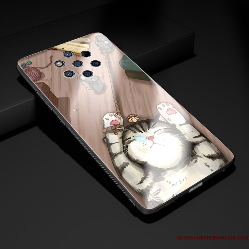 Hoesje Nokia 9 Pureview Bescherming Tempereren Glas, Hoes Nokia 9 Pureview Rood Pas