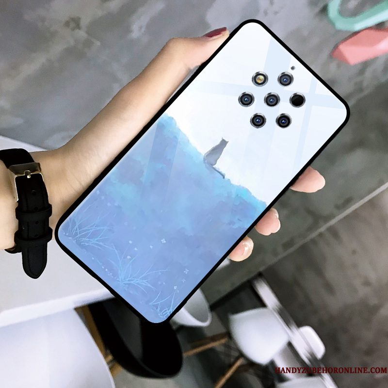 Hoesje Nokia 9 Pureview Eenvoudige Blauw, Hoes Nokia 9 Pureview Telefoon Effen Kleur