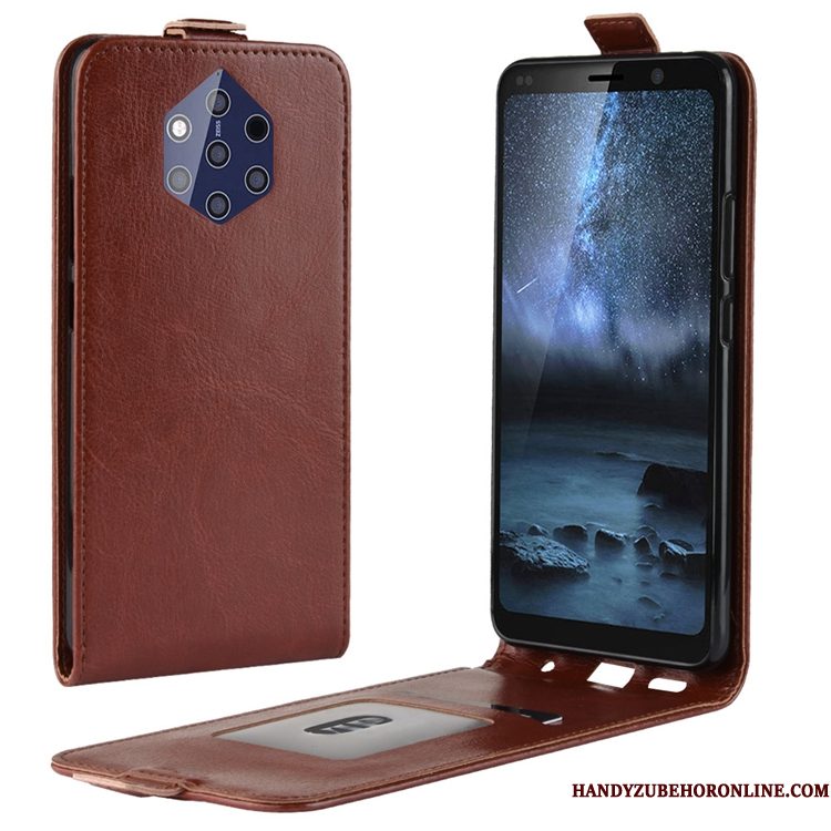 Hoesje Nokia 9 Pureview Leer Kaarttelefoon, Hoes Nokia 9 Pureview Folio