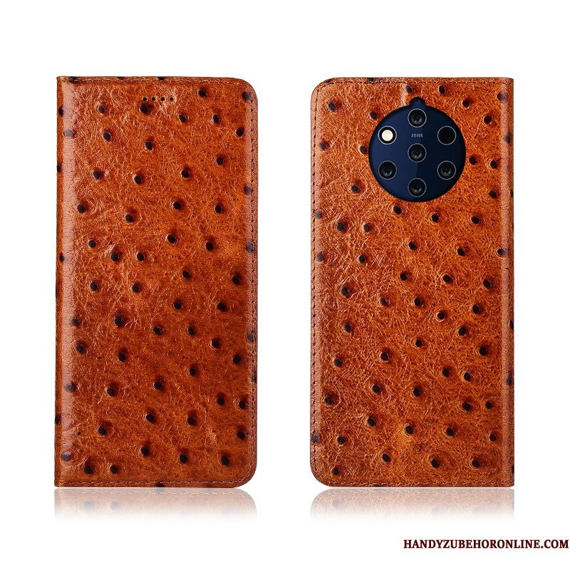 Hoesje Nokia 9 Pureview Leer Zwart Nieuw, Hoes Nokia 9 Pureview Zacht Anti-fall Patroon