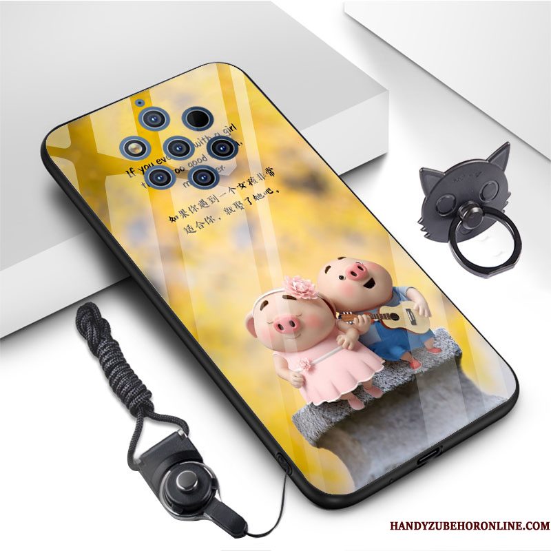 Hoesje Nokia 9 Pureview Zacht Anti-fall Roze, Hoes Nokia 9 Pureview Spotprent Mooietelefoon