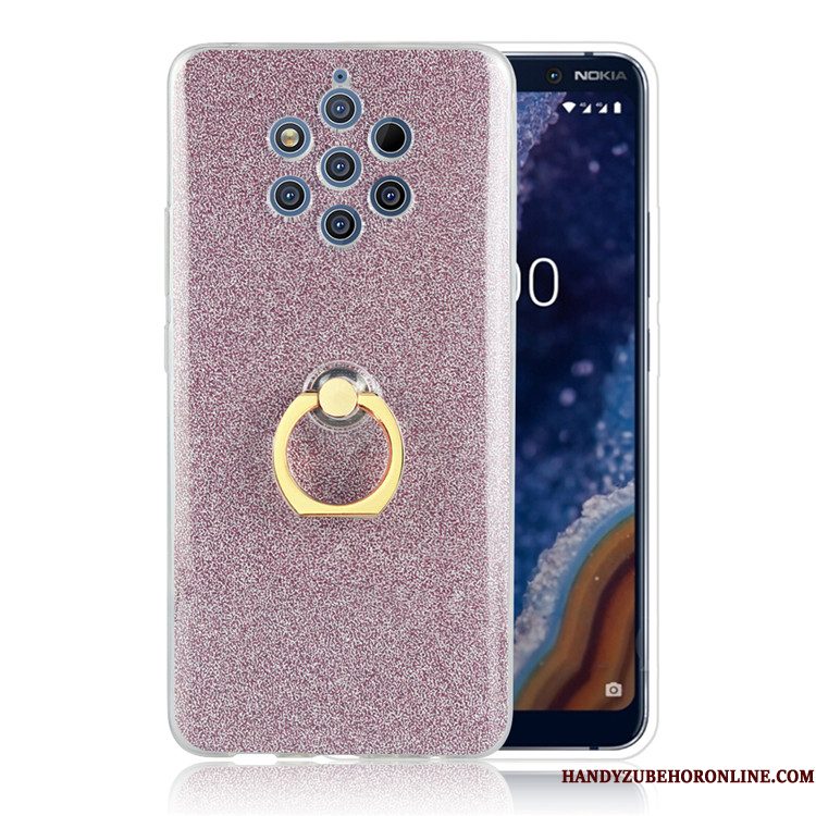 Hoesje Nokia 9 Pureview Zacht Ring Roze, Hoes Nokia 9 Pureview Anti-falltelefoon