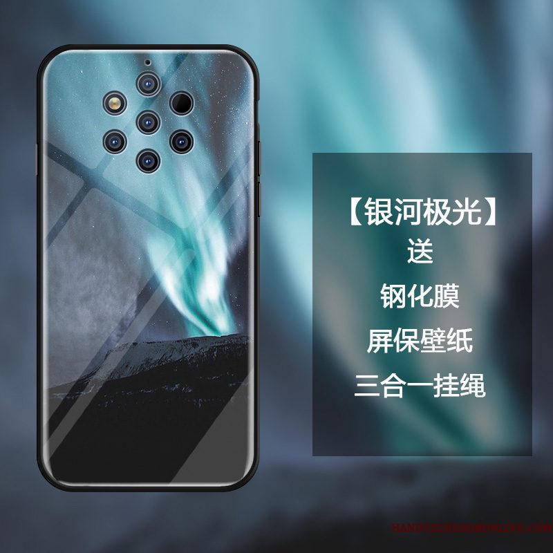 Hoesje Nokia 9 Pureview Zakken Glas Trend, Hoes Nokia 9 Pureview Mode Donkerblauwtelefoon