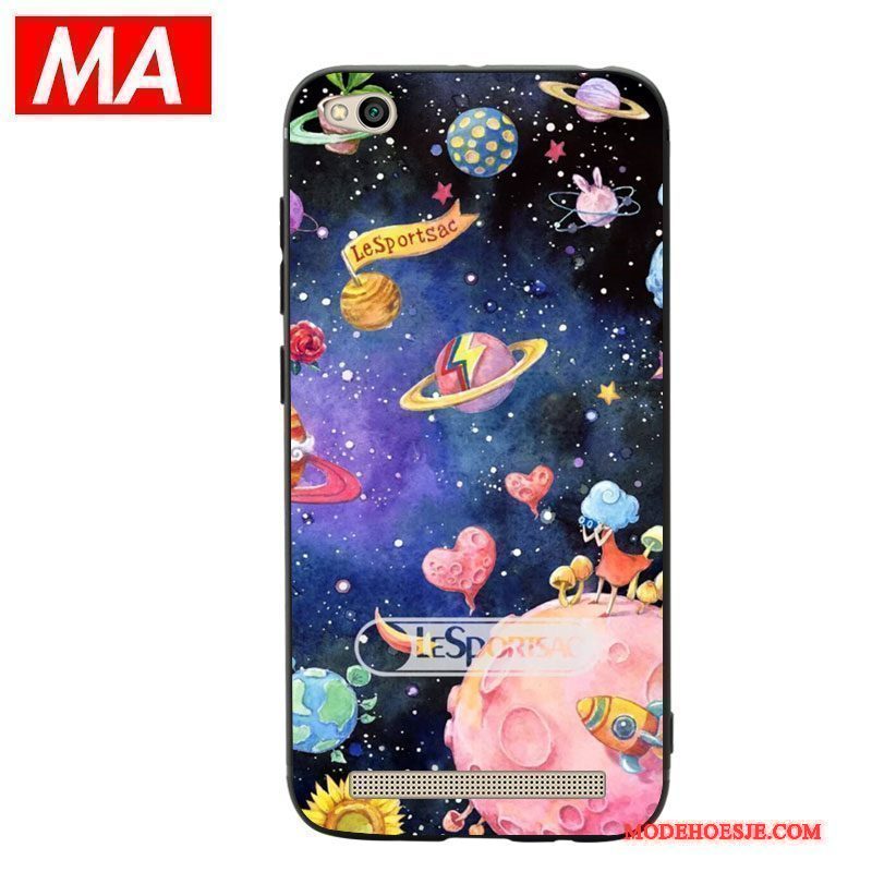 Hoesje Redmi 5a Scheppend Abstract Rood, Hoes Redmi 5a Zacht Olieverfschilderij Planeet