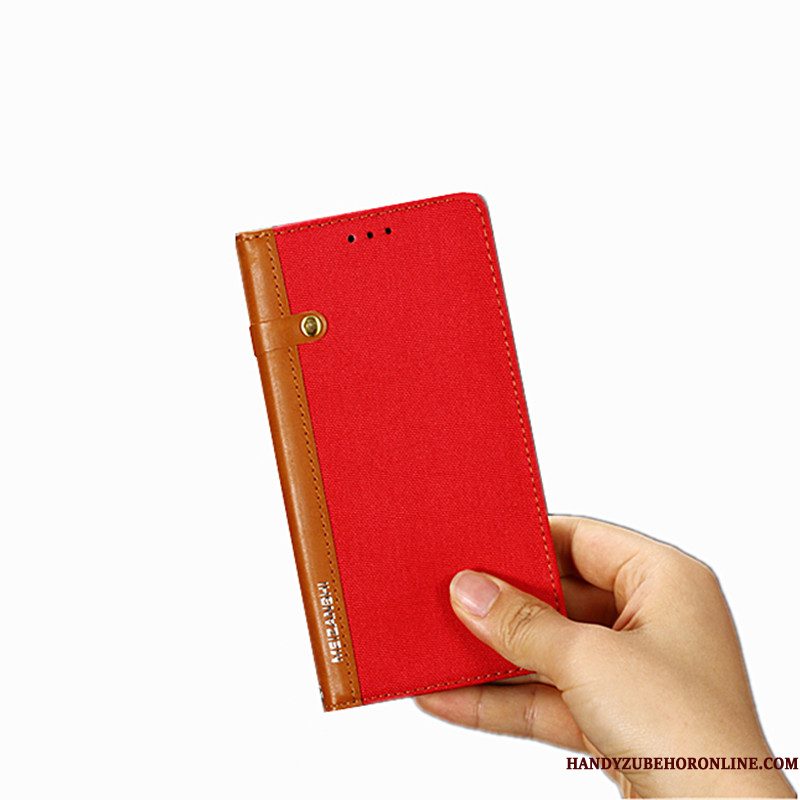 Hoesje Redmi 7 Folio Minitelefoon, Hoes Redmi 7 Zakken Rood Blauw