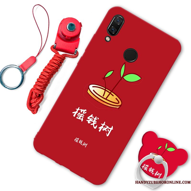 Hoesje Redmi 7 Zacht Telefoon Anti-fall, Hoes Redmi 7 Bescherming Rood Zwart