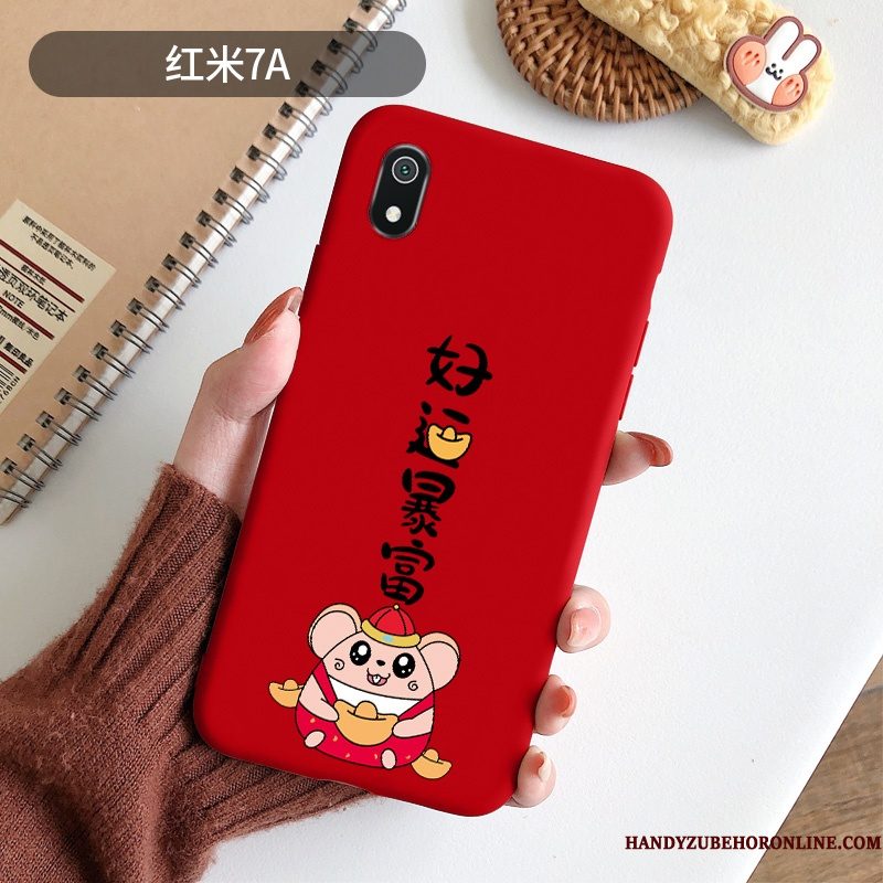 Hoesje Redmi 7a Bescherming Persoonlijk Chinese Stijl, Hoes Redmi 7a Spotprent Anti-fall Rat