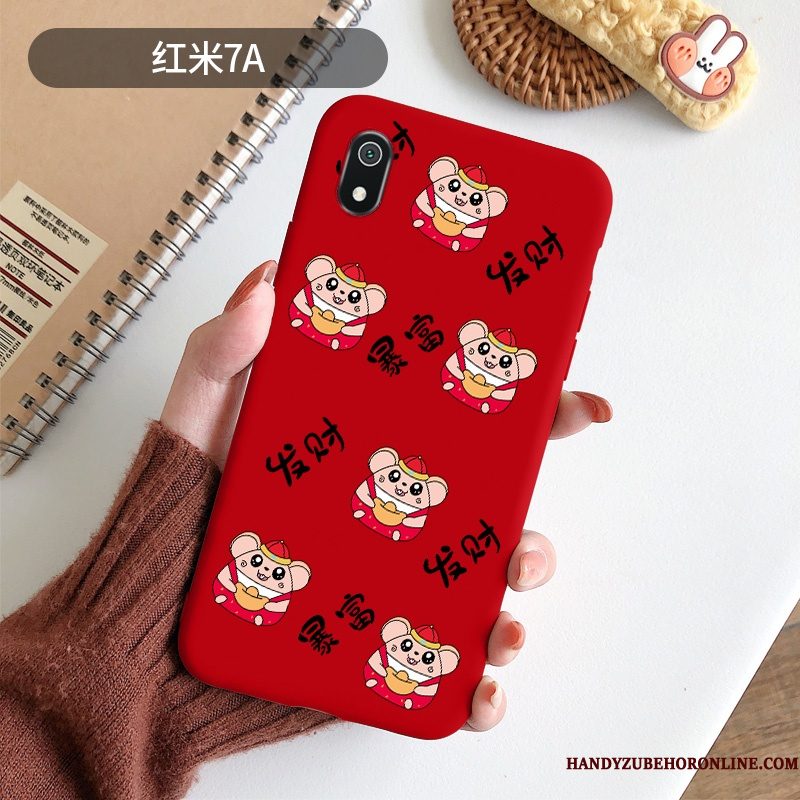 Hoesje Redmi 7a Bescherming Persoonlijk Chinese Stijl, Hoes Redmi 7a Spotprent Anti-fall Rat