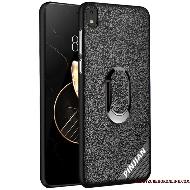 Hoesje Redmi 7a Leer Schrobben Antislip, Hoes Redmi 7a Siliconen Patroon Rood