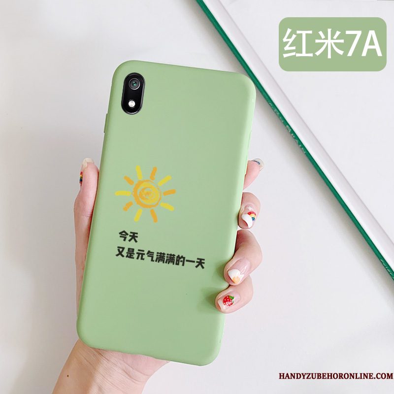 Hoesje Redmi 7a Mini Eenvoudige, Hoes Redmi 7a Rood Groen