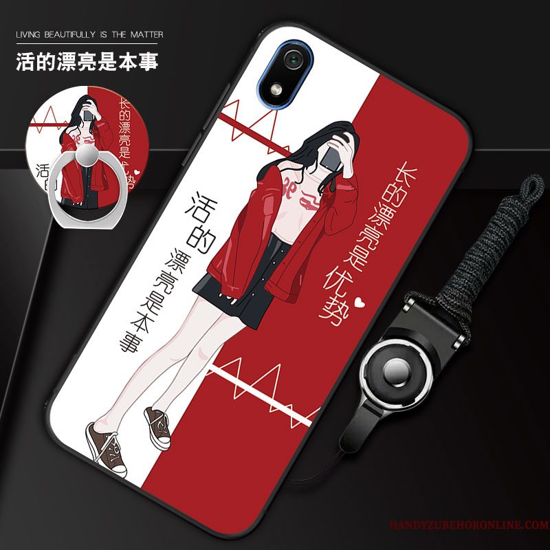 Hoesje Redmi 7a Siliconen Hanger Mini, Hoes Redmi 7a Bescherming Rood Groen