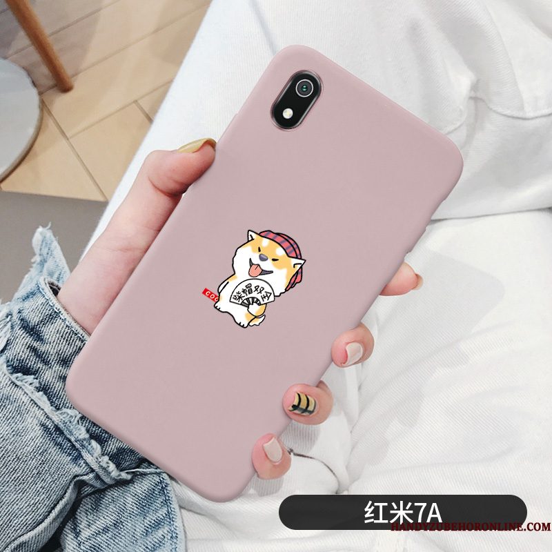 Hoesje Redmi 7a Siliconen Roze Rood, Hoes Redmi 7a Zacht Wind Zoet