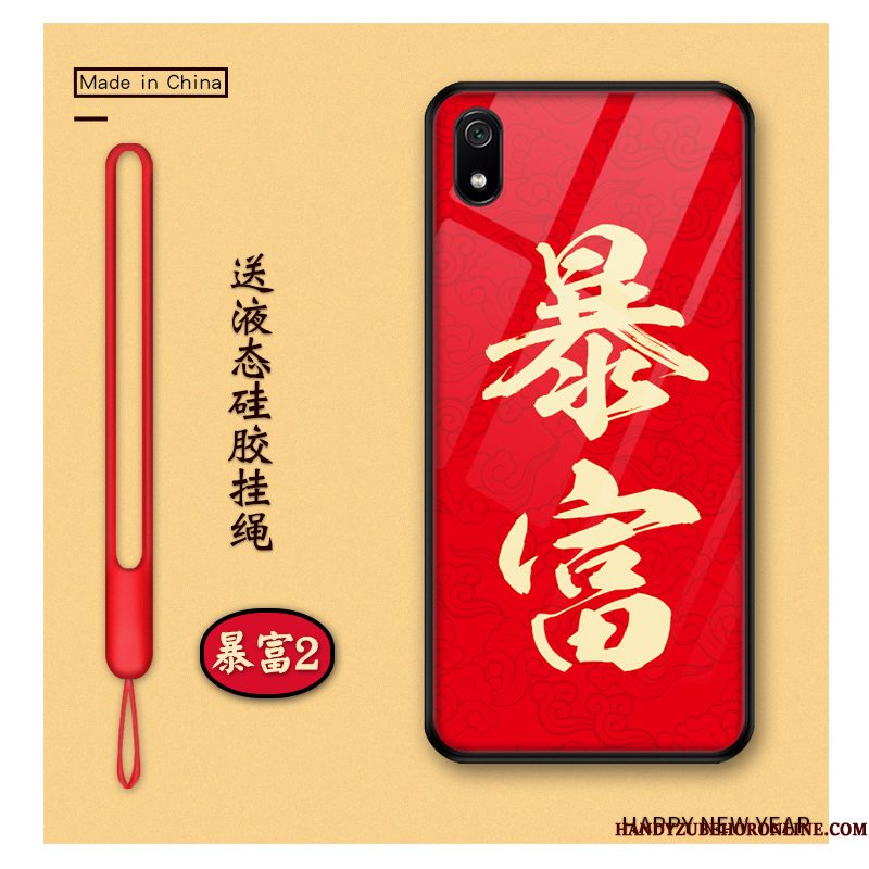 Hoesje Redmi 7a Spotprent Chinese Stijl Rijkdom, Hoes Redmi 7a Bescherming Nieuw Rood