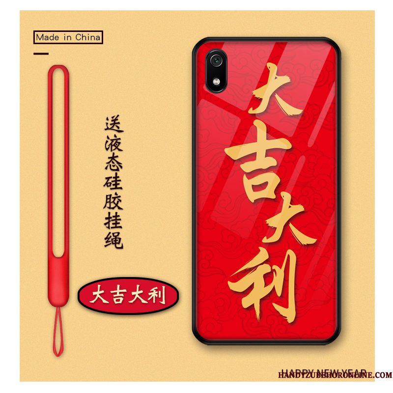 Hoesje Redmi 7a Spotprent Chinese Stijl Rijkdom, Hoes Redmi 7a Bescherming Nieuw Rood