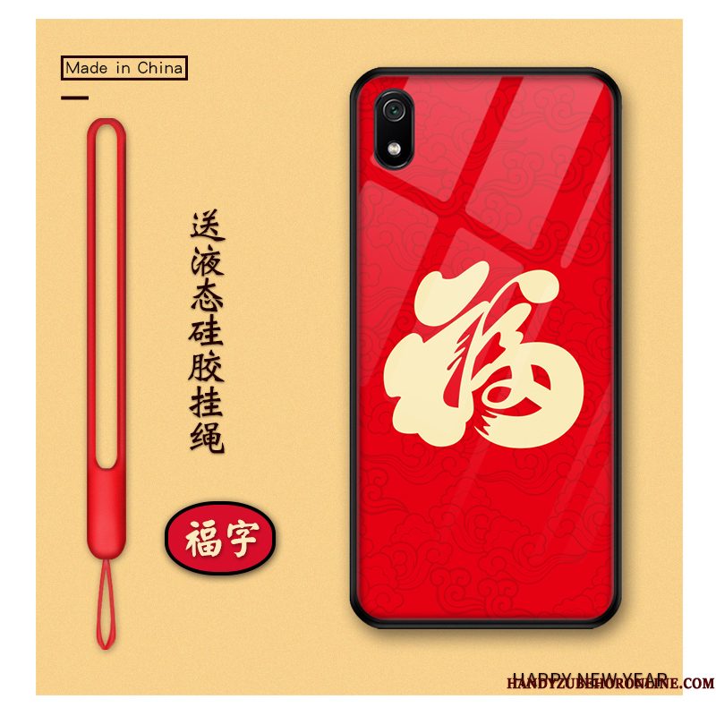 Hoesje Redmi 7a Spotprent Chinese Stijl Rijkdom, Hoes Redmi 7a Bescherming Nieuw Rood