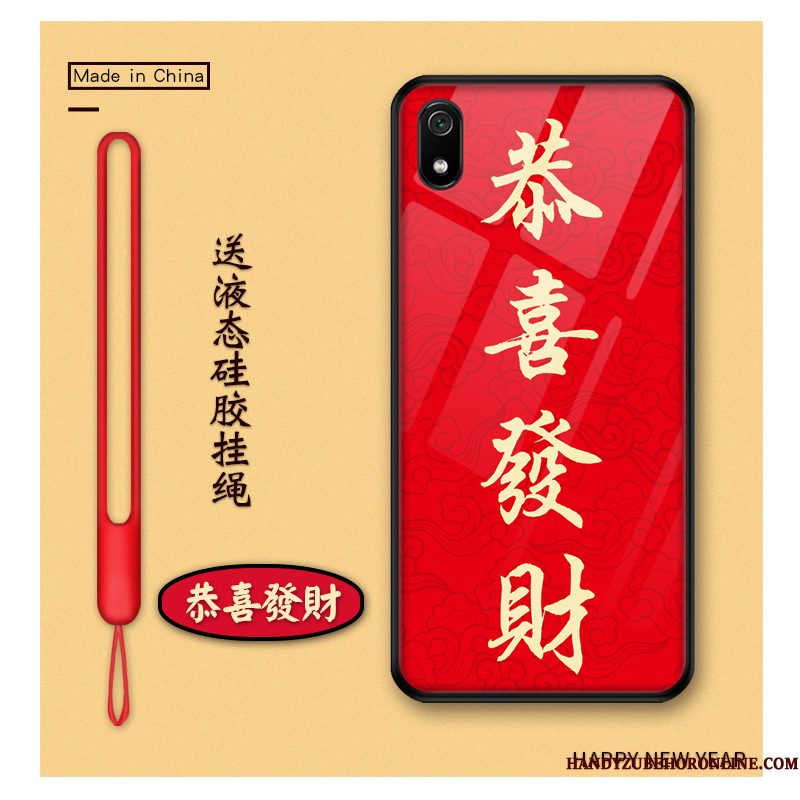 Hoesje Redmi 7a Spotprent Chinese Stijl Rijkdom, Hoes Redmi 7a Bescherming Nieuw Rood