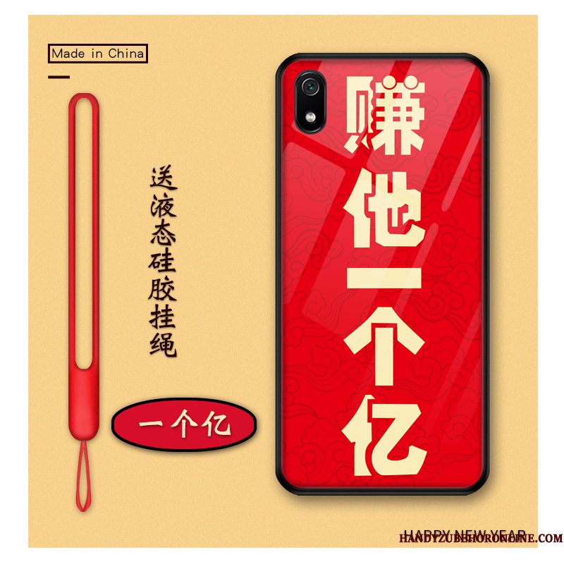 Hoesje Redmi 7a Spotprent Chinese Stijl Rijkdom, Hoes Redmi 7a Bescherming Nieuw Rood