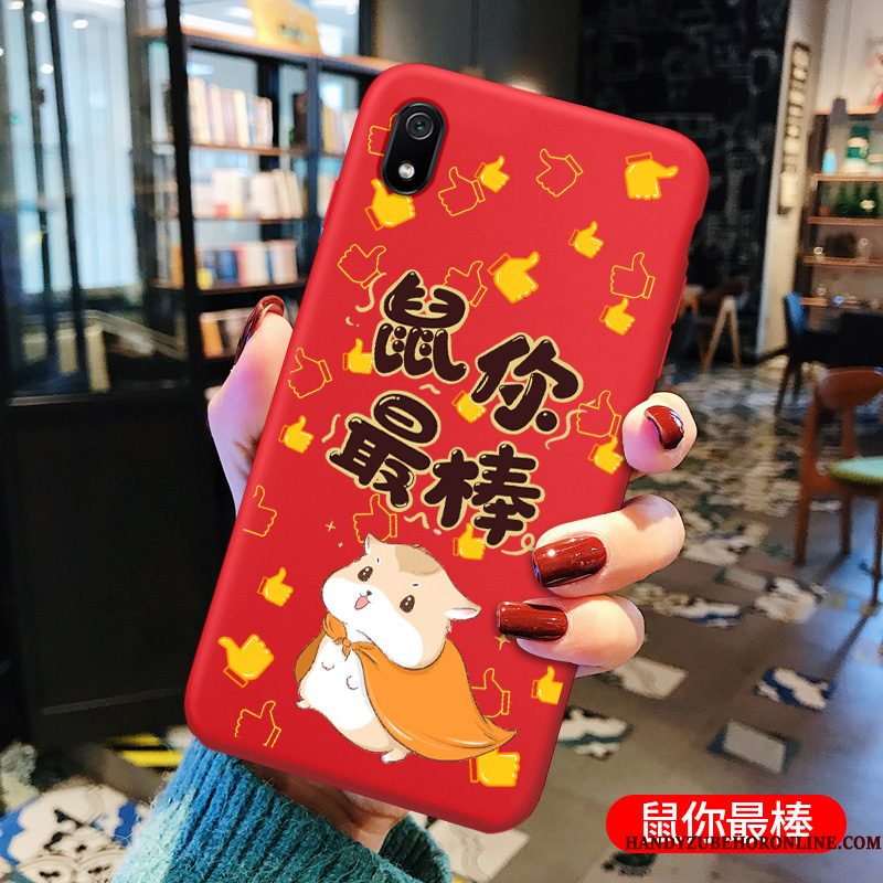 Hoesje Redmi 7a Zacht Mini Rood, Hoes Redmi 7a Siliconen Nieuw Lichte En Dun