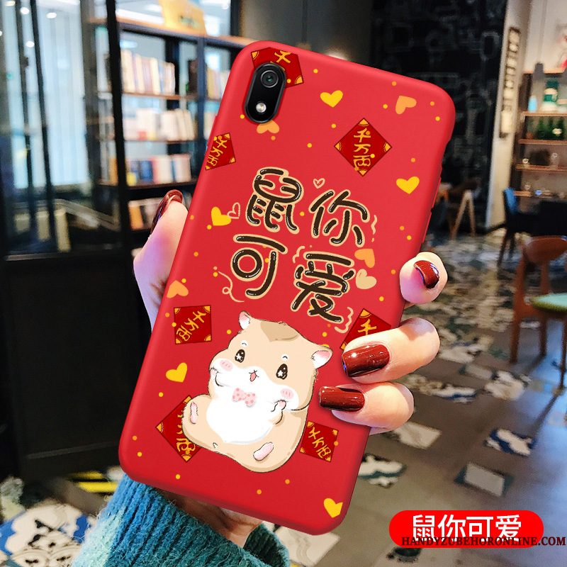 Hoesje Redmi 7a Zacht Mini Rood, Hoes Redmi 7a Siliconen Nieuw Lichte En Dun