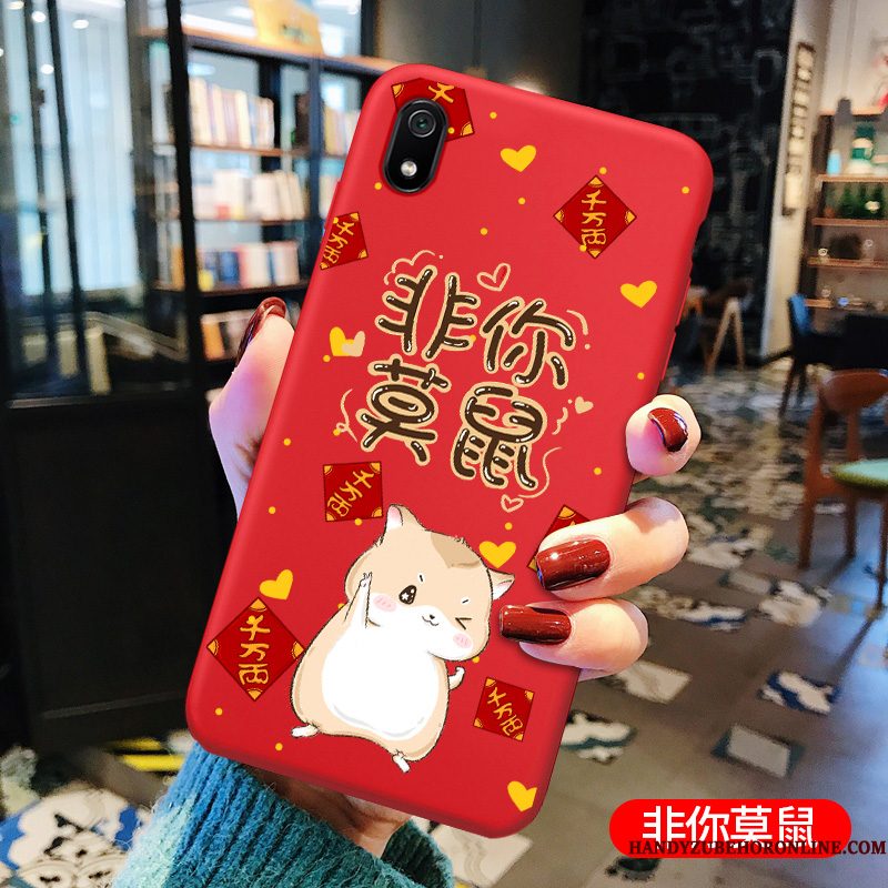 Hoesje Redmi 7a Zacht Mini Rood, Hoes Redmi 7a Siliconen Nieuw Lichte En Dun