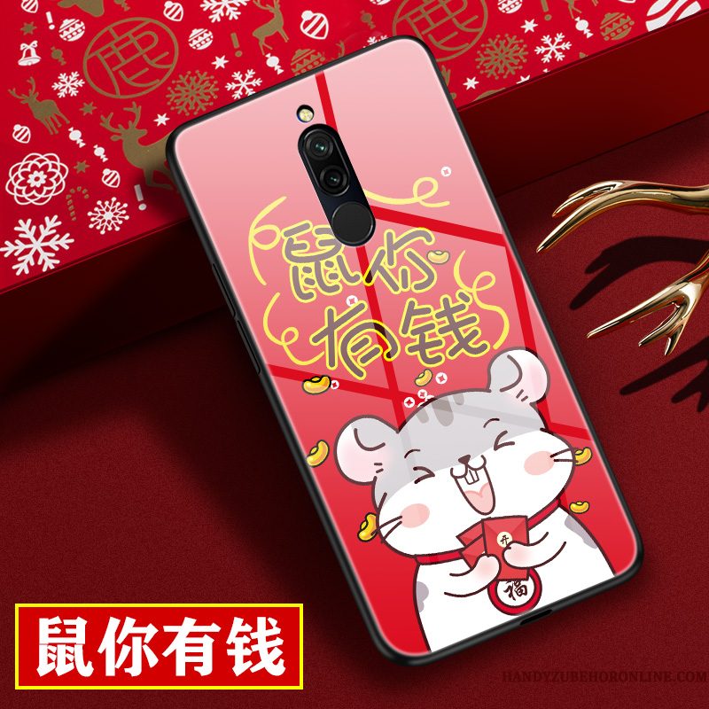 Hoesje Redmi 8 Bescherming Hard Schrobben, Hoes Redmi 8 Spotprent Telefoon Glas