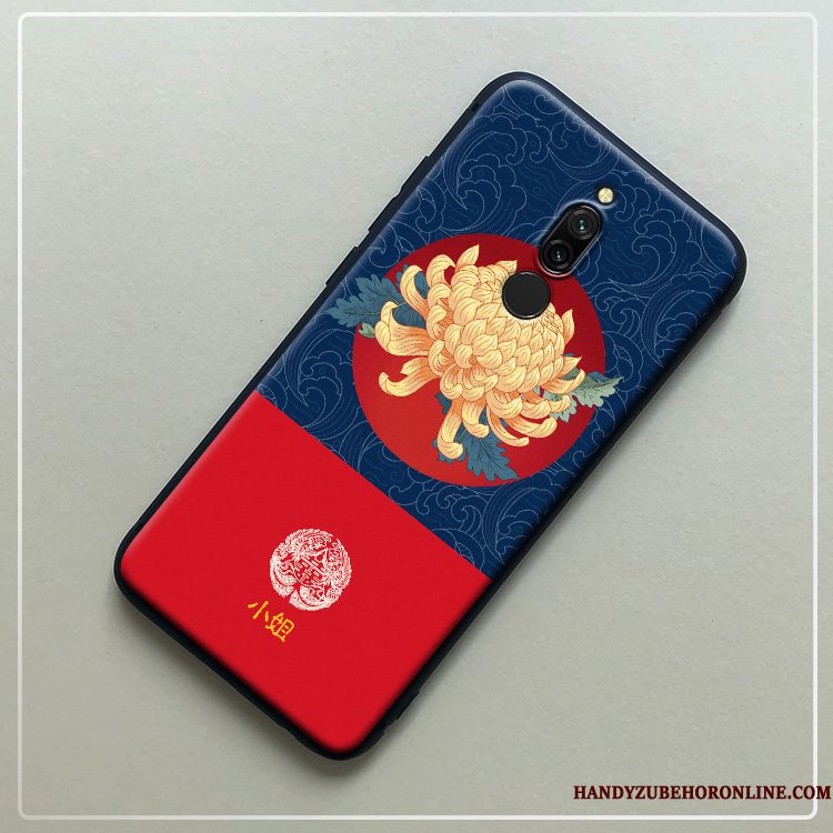 Hoesje Redmi 8 Siliconen Zwart Rood, Hoes Redmi 8 Zacht Trend Persoonlijk