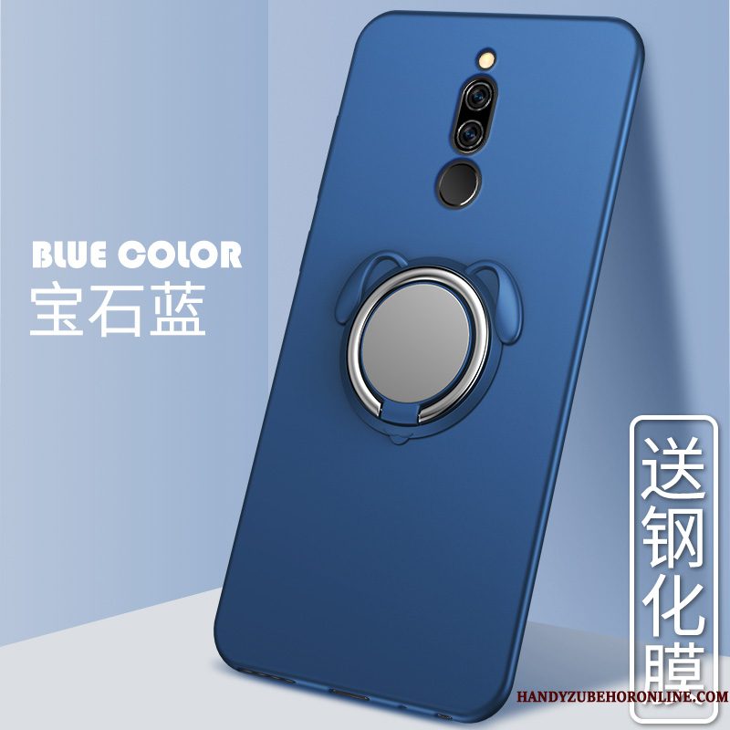 Hoesje Redmi 8 Zacht Ring Blauw, Hoes Redmi 8 Ondersteuning Trendy Merk Auto